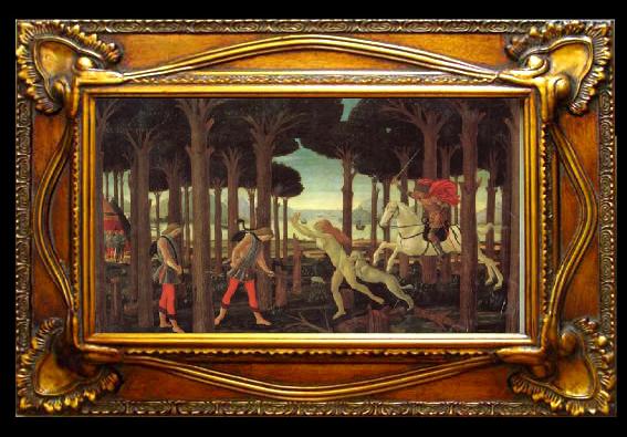 framed  Sandro Botticelli The Story of Nastagio degli Onesti, Ta070-2